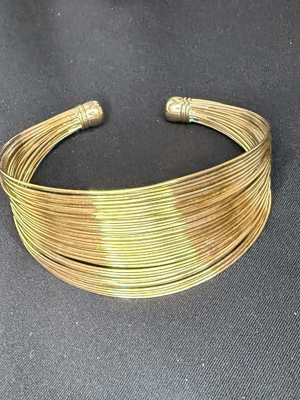 Gold Tone Multi-Strand Wire Cuff Bracelet